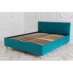 Мягкая кровать с подъемным механизмом ИнРум (мятный велюр, 180х200, без ножек)